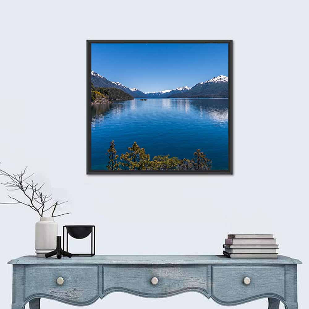 Lake Near Bariloche, Argentina Wall Art in a room, square