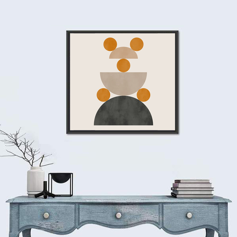 Stacked Geometric Shapes Wall Art in a room, square