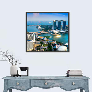 Singapore City Skyline At Sunset Wall Art