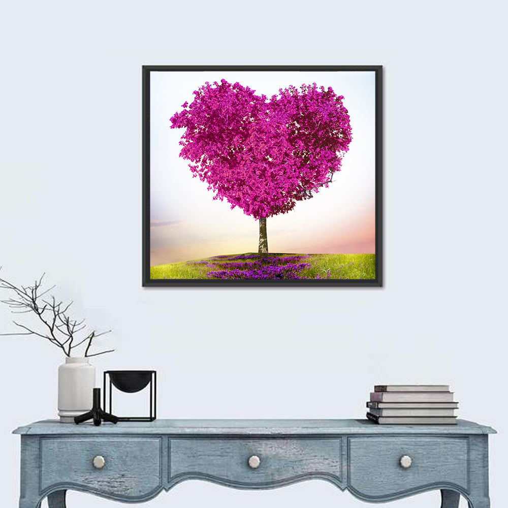 Tree of Love Wall Art in a room, square