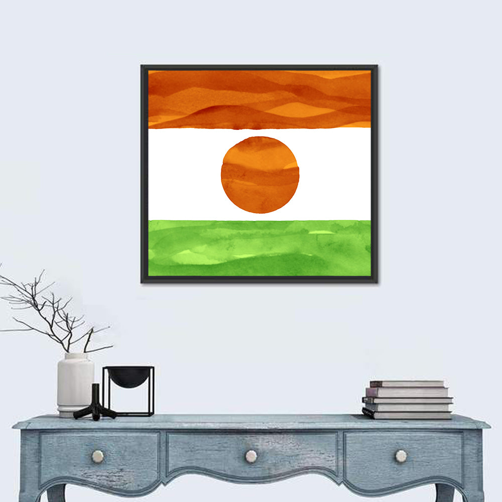 Niger Flag Watercolor Tricolor Wall Art