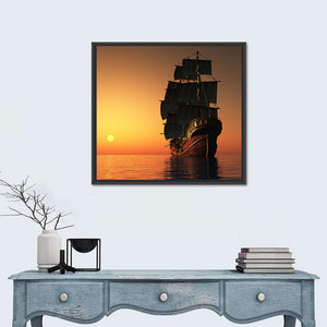 Sailing Ship In Evening Wall Art