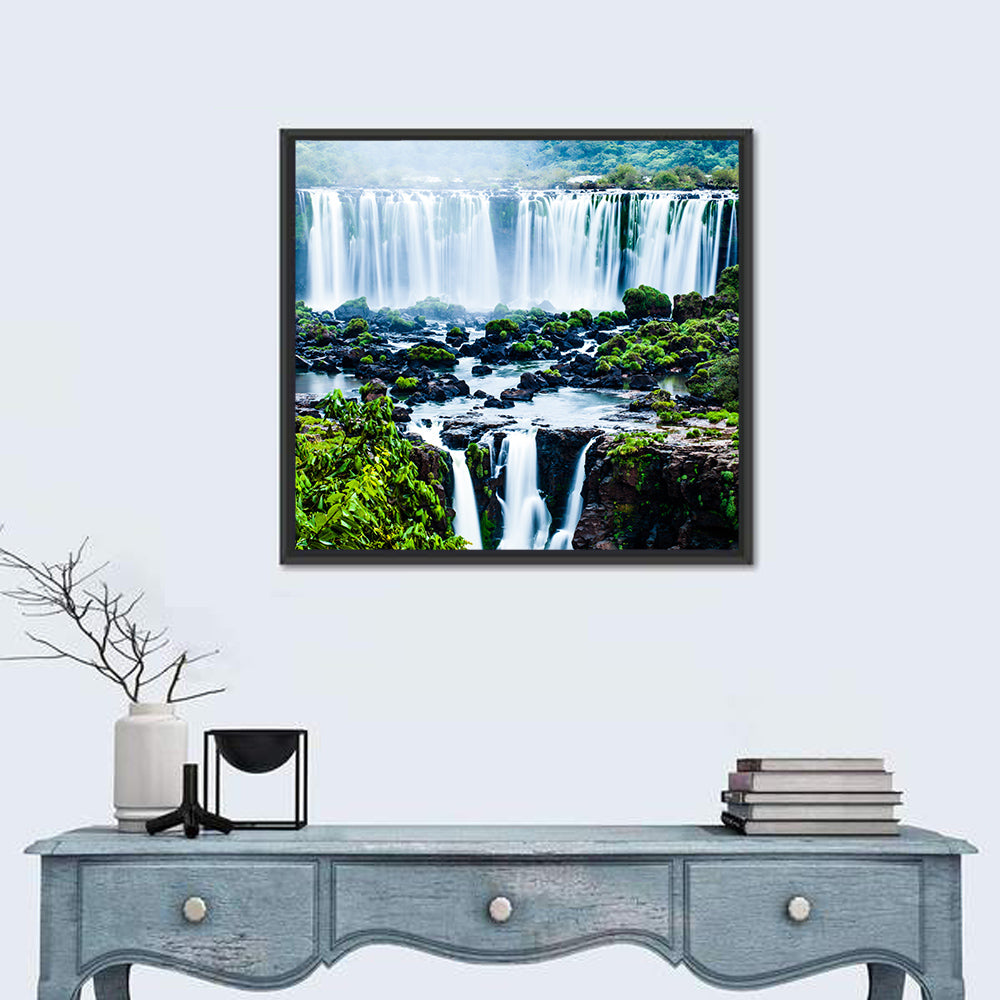 Iguazu Falls Cascades Wall Art in a room, square