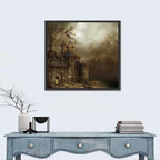 Dragon Perched on Castle Wall Art
