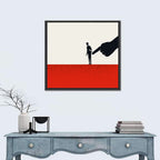 Giant Hand Pointing at Man Wall Art