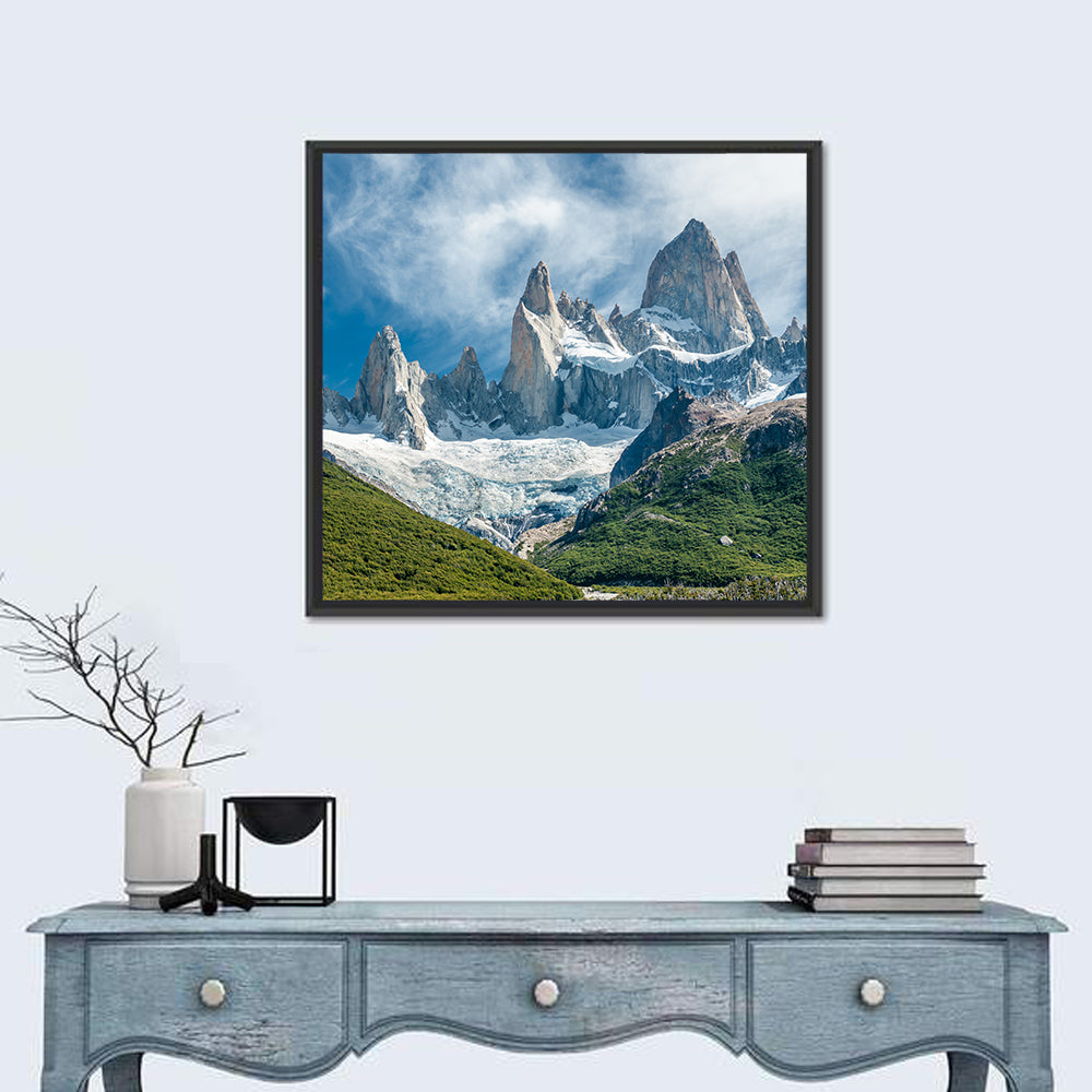 Mount Fitz Roy Wall Art in a room, square