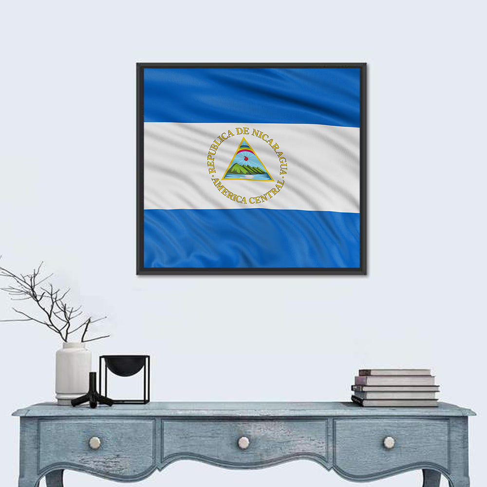 Nicaraguan Flag with Emblem Wall Art