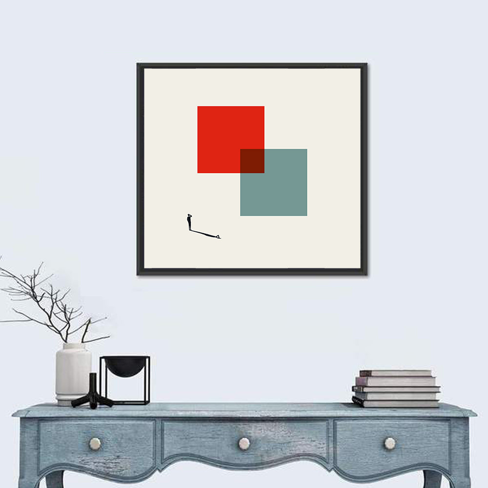 Silhouette with Overlapping Squares Wall Art