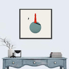 Red Lighthouse on Planet Wall Art