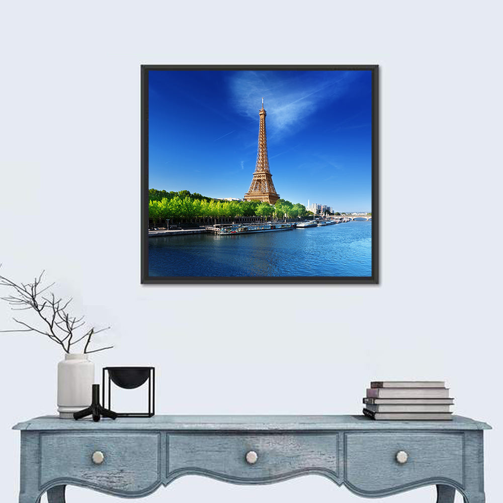 Seine In Paris With Eiffel Tower Wall Art