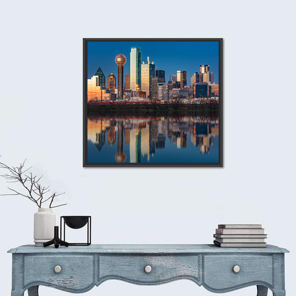Dallas Skyline at Sunset Wall Art