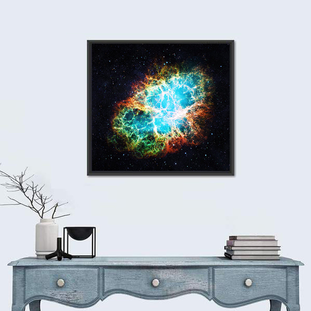 Crab Nebula Wall Art in a room, square