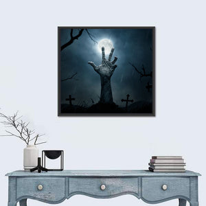 Zombie Rising Hand Wall Art