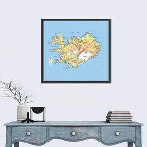 Iceland Map Wall Art