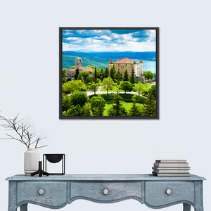 Chateau & Church In Aiguines France Wall Art