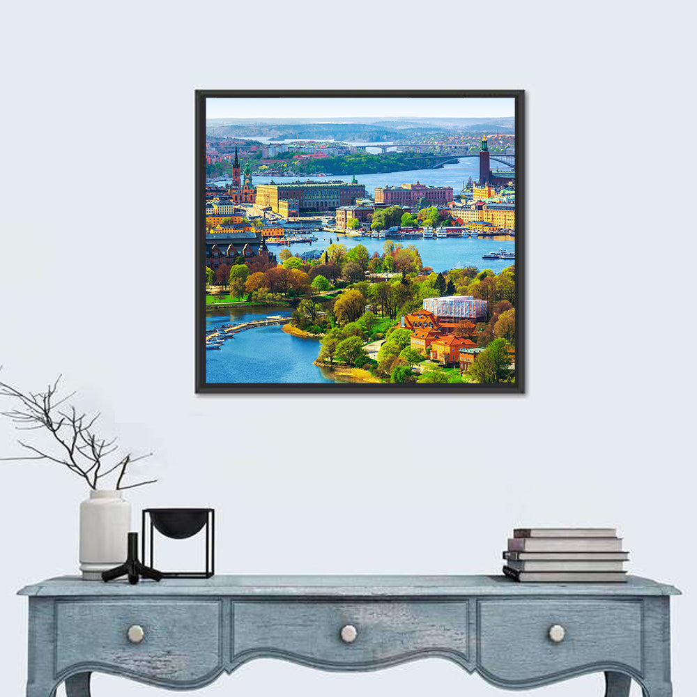 Gamla Stan Harbor Panorama Wall Art