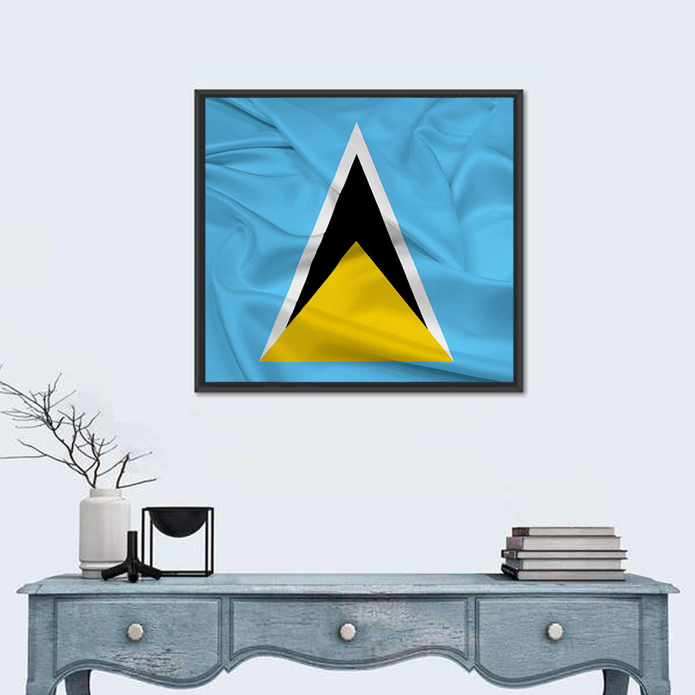 Saint Lucia Flag Geometric Design Wall Art