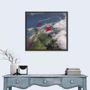 Wingsuit Flying Over Palau Coast Wall Art