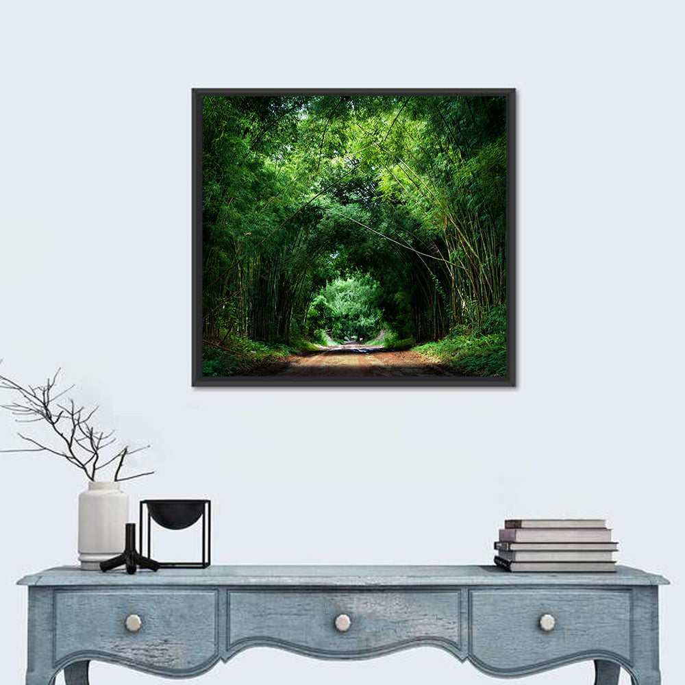 Bamboo Road in Kyoto Wall Art in a room, square
