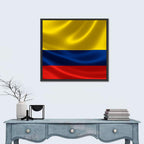 Colombian Flag with Rippling Texture Wall Art