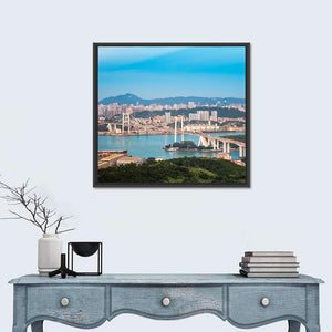 Xiamen Haicang Bridge At Dusk Wall Art