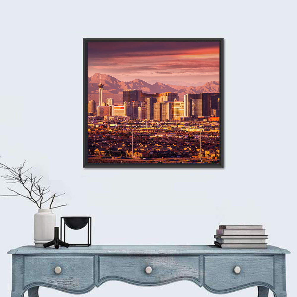 Las Vegas Strip Skyline Sunset Wall Art