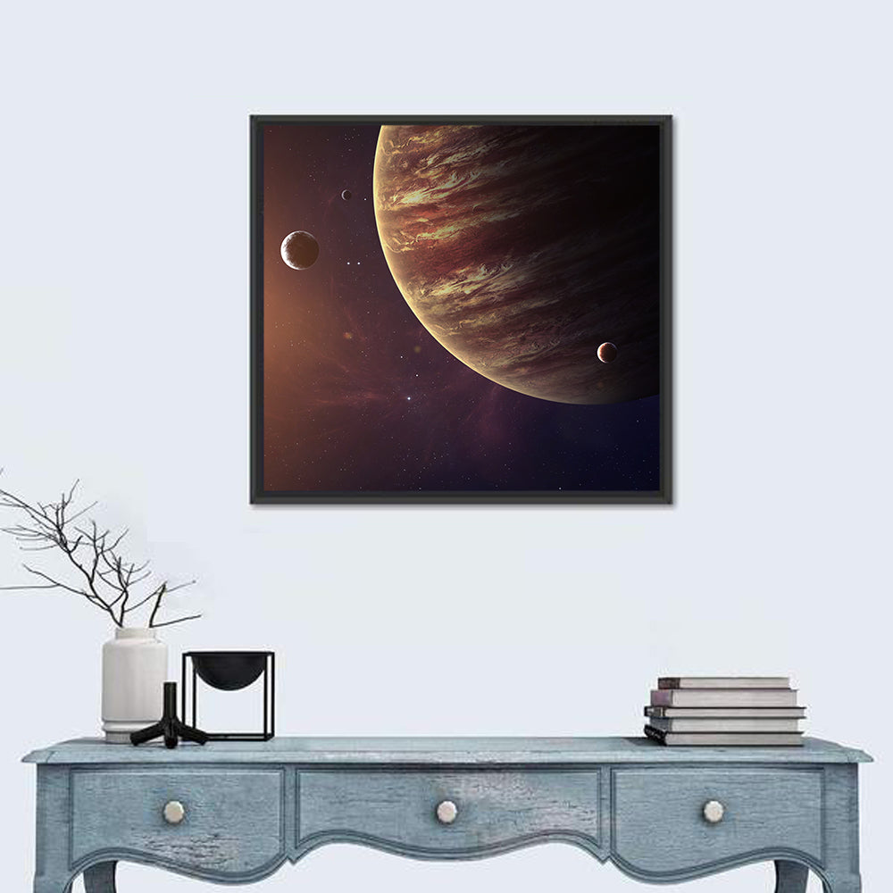 Jupiter from Space Wall Art in a room, square