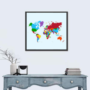 Colorful World Map Wall Art