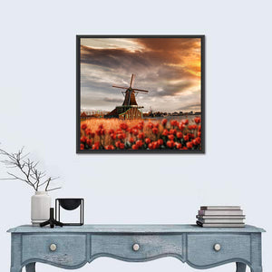 Traditional Dutch Windmills Wall Art