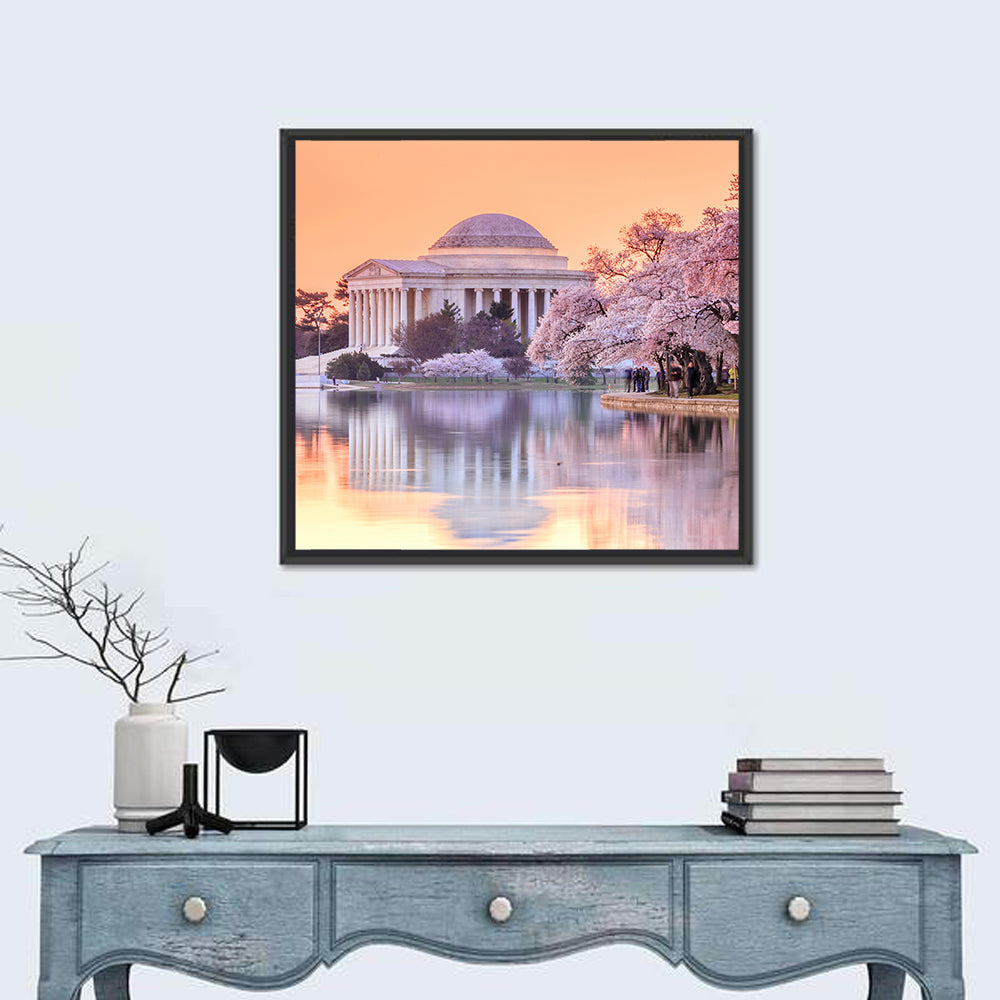 Jefferson Memorial with Cherry Blossoms Wall Art
