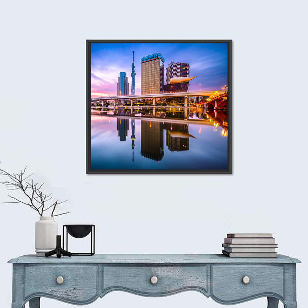 Tokyo Skyline & Sumida River At Dawn Wall Art