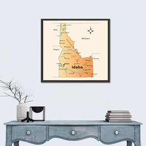 Idaho Map Wall Art