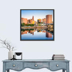 Hartford Skyline with River Reflection Wall Art