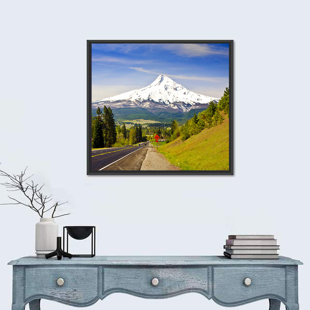 Road to Mount Hood Wall Art in a room, square