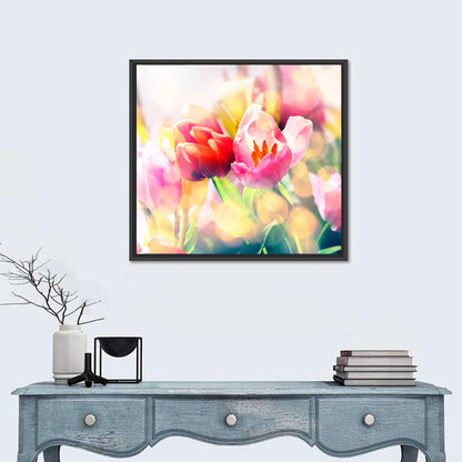 Artistic Spring Tulips Wall Art