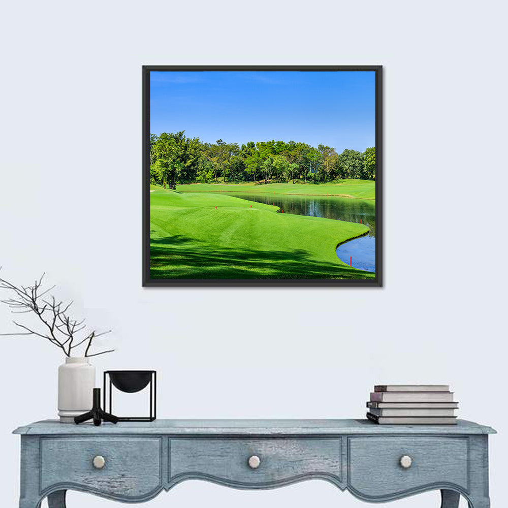 Green Golf Course Thailand Wall Art in a room, square