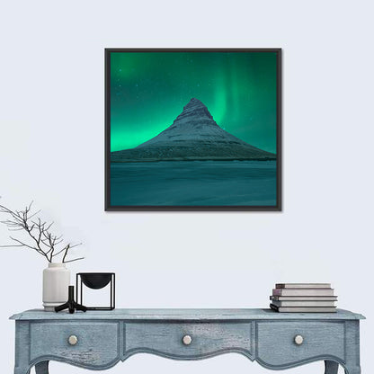 Northern Lights At Mount Kirkjufell Wall Art