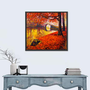 Autumn Park & Leaves Artwork Wall Art