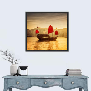 Victoria Harbor Skyline Sunset Wall Art