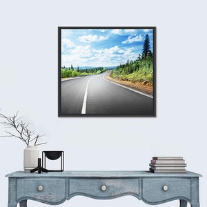 Road In Mountain Forest Wall Art