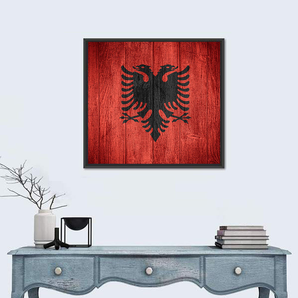 Albanian Flag Emblem Wall Art