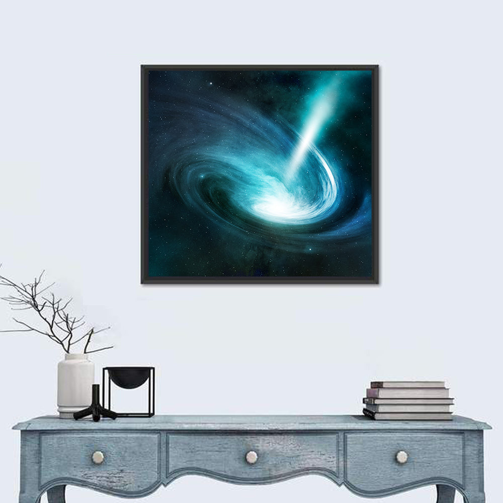 Spiral Galaxy with Radiant Jet Stream Wall Art