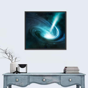 Spiral Nebula & Light Ray In Deep Space Wall Art