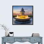 Charleston Pineapple Fountain at Dusk Wall Art