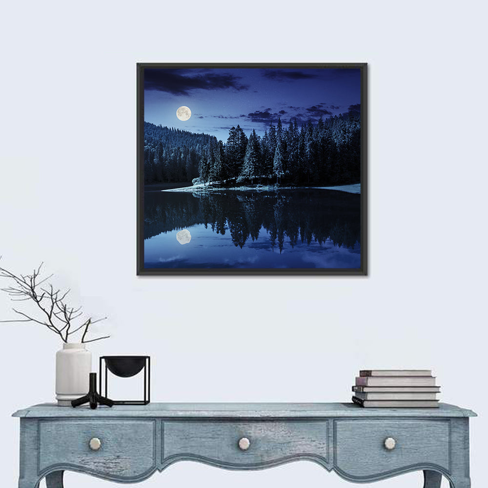 Moonlit Pine Lake Wall Art