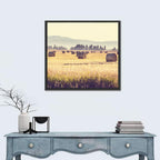 Golden Hay Bales Field Wall Art