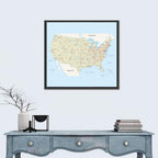 United States Interstate Map Wall Art