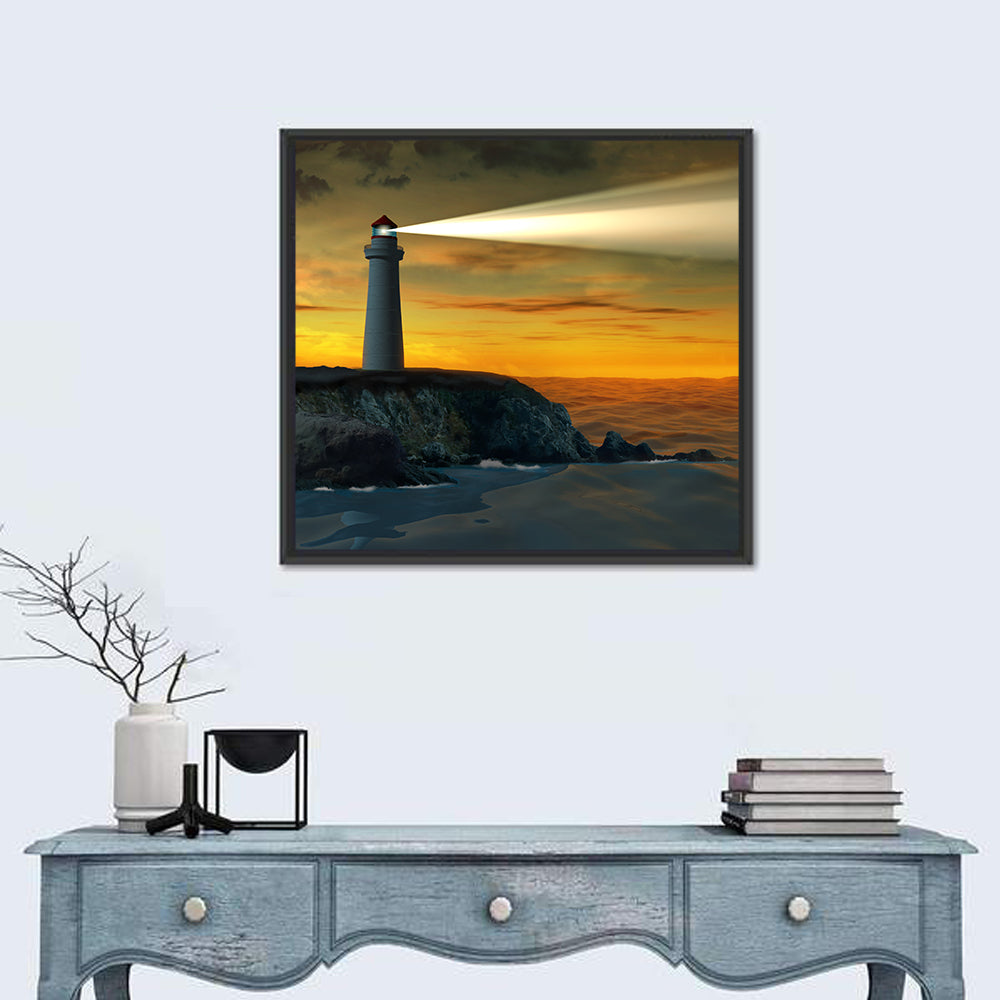 Lighthouse At Sunset Wall Art