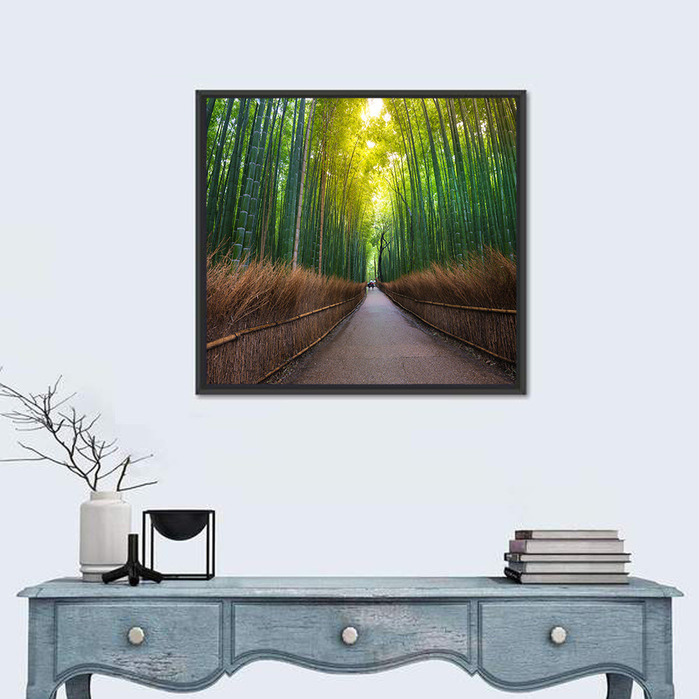 Kyoto Bamboo Forest Wall Art in a room, square