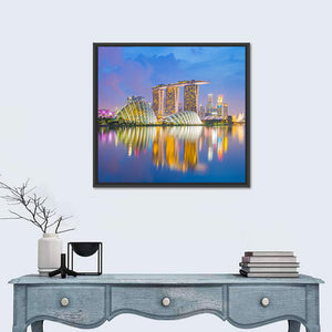 Singapore Cityscapes At Twilight Wall Art